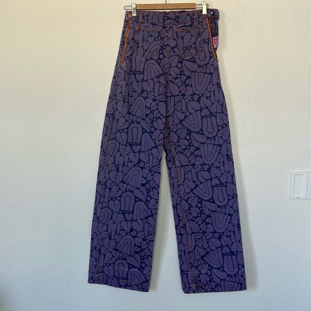 Judi Rosen purple Reishi print jeans size 27